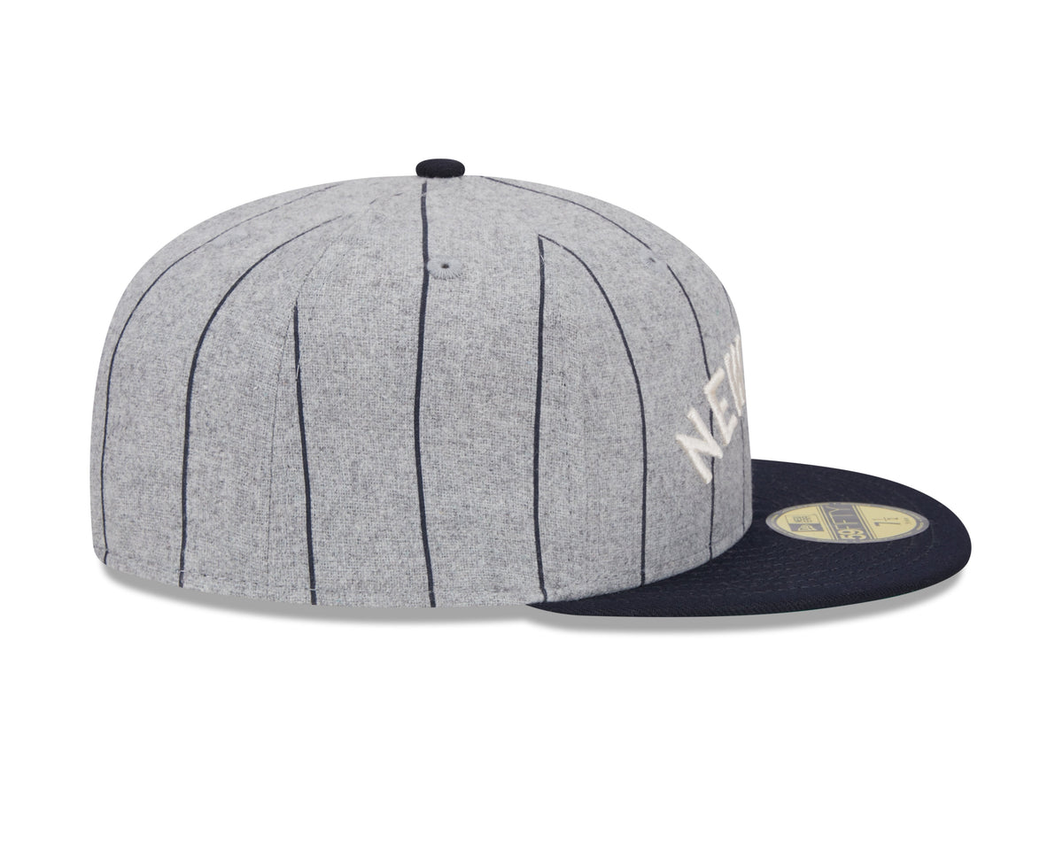 New York Yankees MLB New Era Men Grey 59Fifty Heather Pinstripe Fitted Hat product image 6, provided for visual reference
