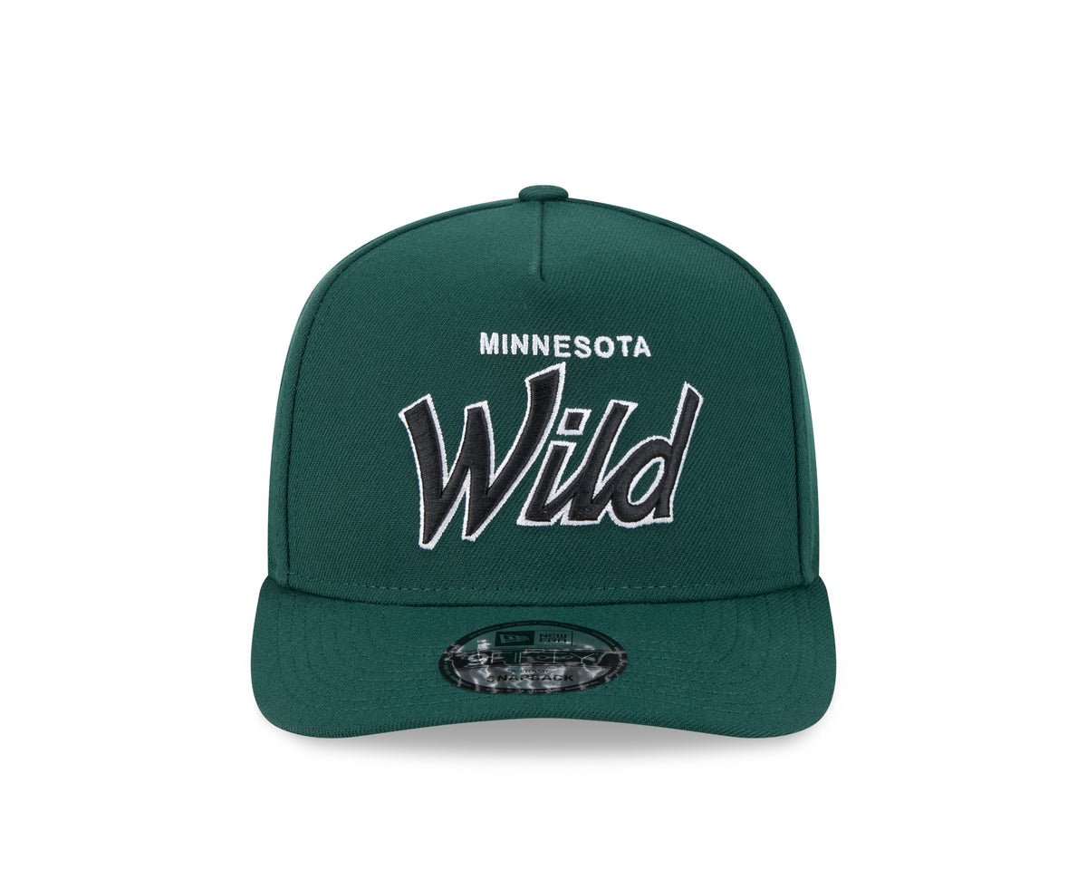 Minnesota Wild NHL New Era Men Green 9FIfty Script A-Frame Snapback product image 3, provided for visual reference and