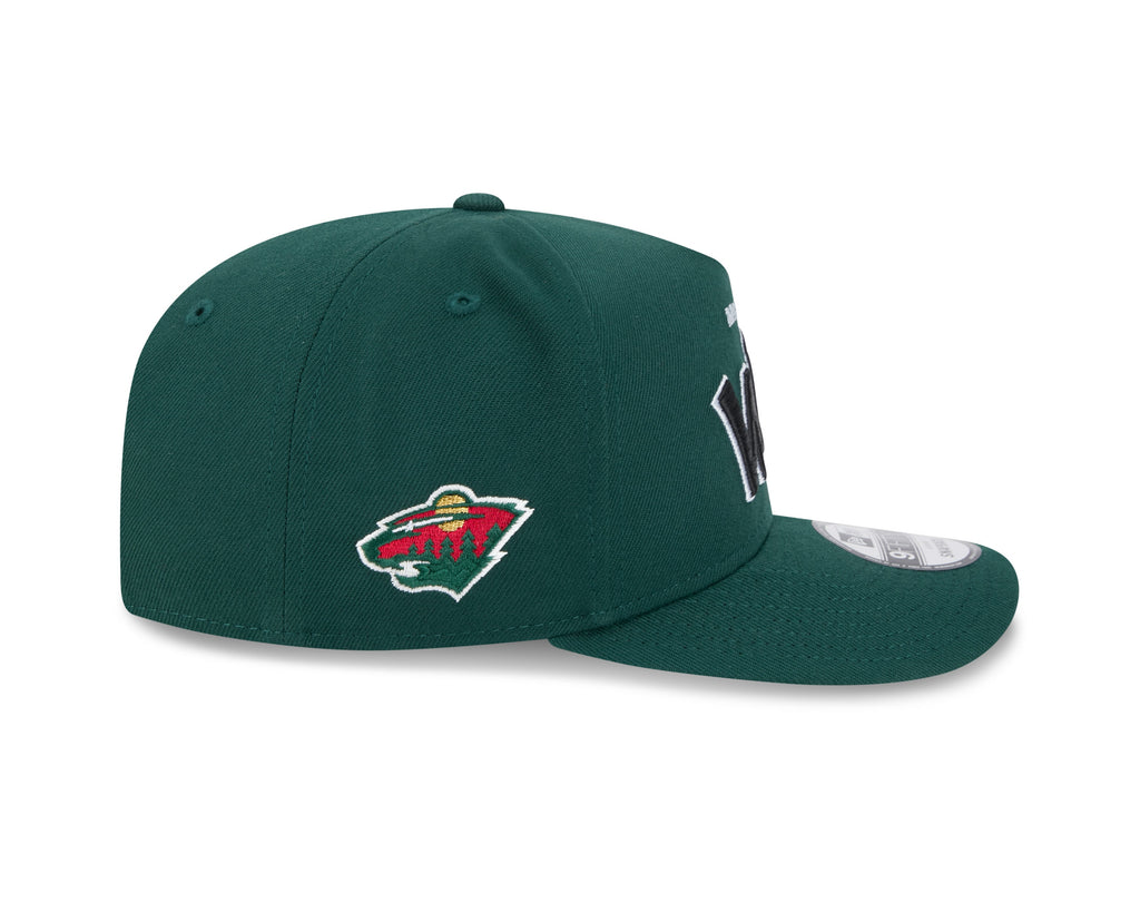 Minnesota Wild NHL New Era Men Green 9FIfty Script A-Frame Snapback product image 5, provided for visual reference and