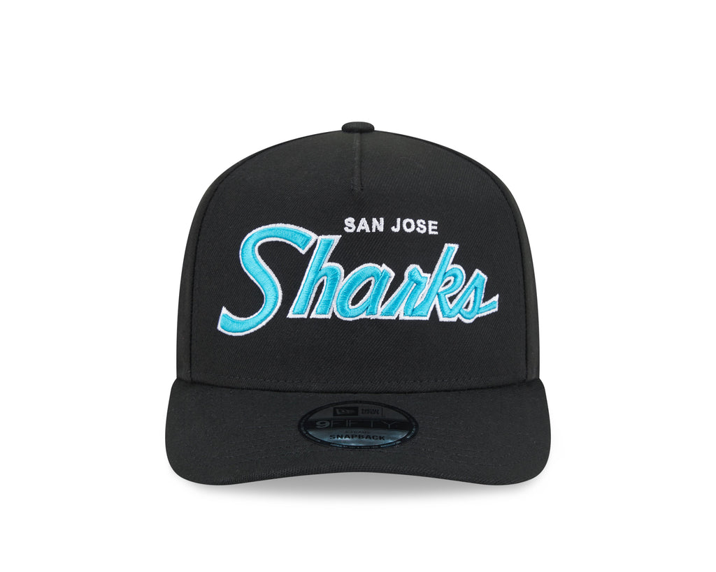 San Jose Sharks NHL New Era Men Black 9FIfty Script A-Frame Snapback product image 7, provided for visual reference and