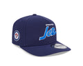 Winnipeg Jets NHL New Era Men Navy 9FIfty Script A-Frame Snapback product image 1, provided for visual reference and product