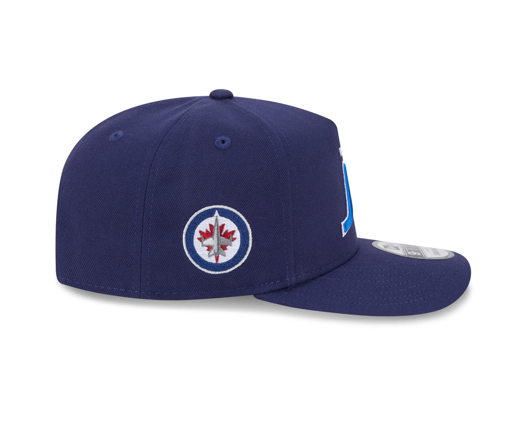 Winnipeg Jets NHL New Era Men Navy 9FIfty Script A-Frame Snapback product image 3, provided for visual reference and product