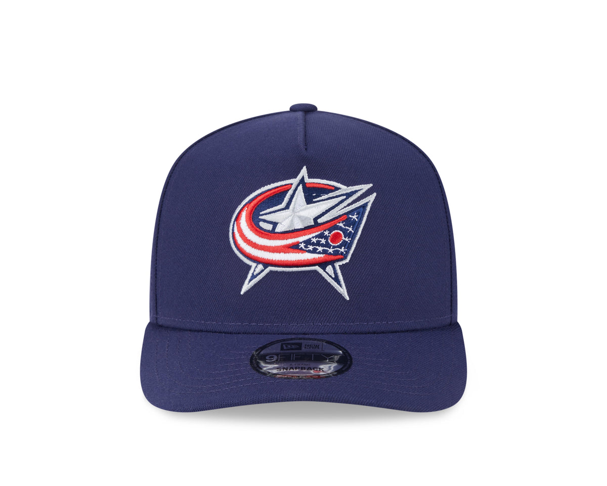 Columbus Blue Jackets NHL New Era Men Navy 9FIfty A-Frame Snapback product image 3, provided for visual reference and