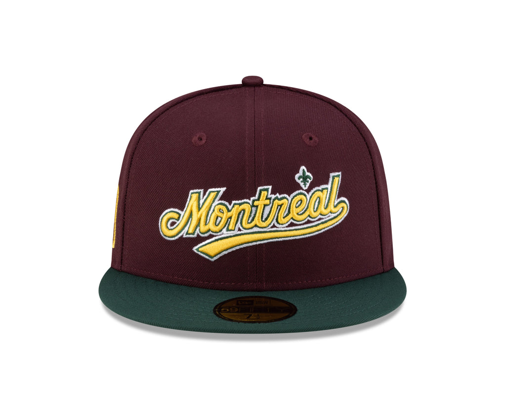Montreal Expos MLB New Era Men Maroon/Green 59Fifty Olympic Stadium Patch Cooperstown Fitted Hat product image 5, provided