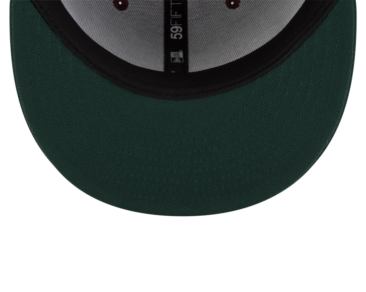 Montreal Expos MLB New Era Men Maroon/Green 59Fifty Olympic Stadium Patch Cooperstown Fitted Hat product image 7, provided