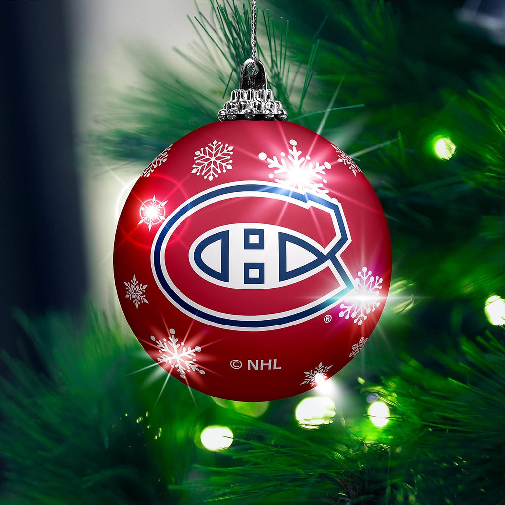 Montreal Canadiens NHL TSV 2 Pack Light Up Shatterproof Ornament Balls product image 2, provided for visual reference and
