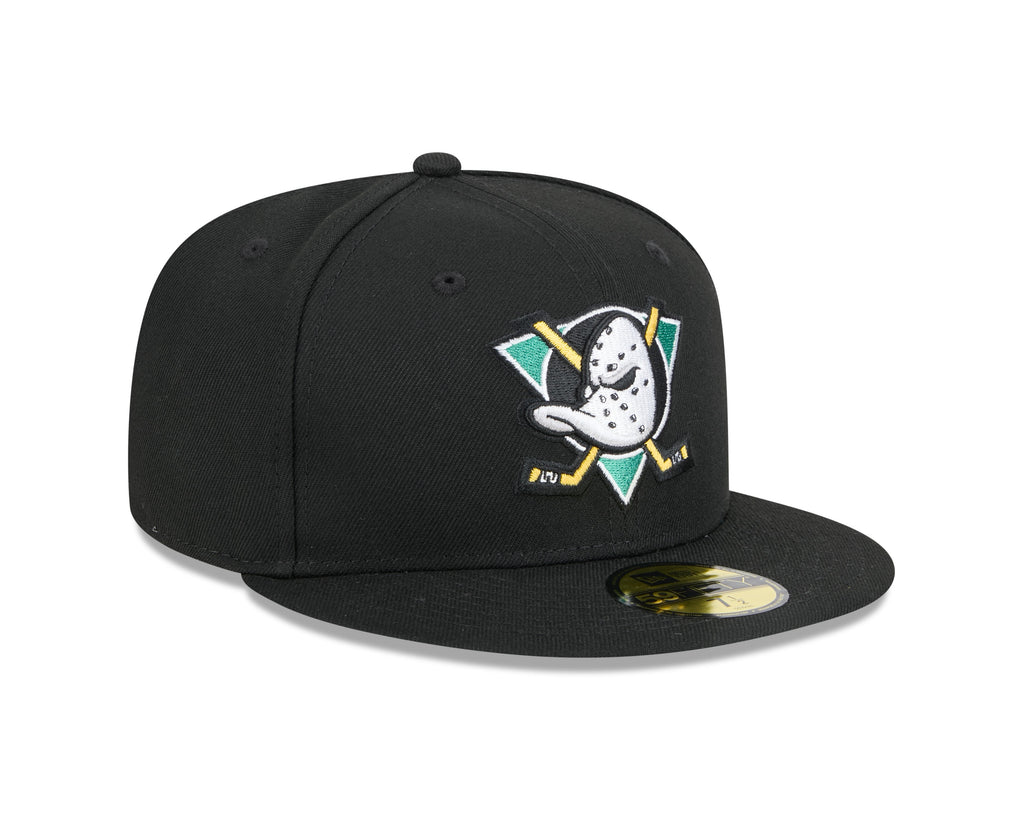 Anaheim Ducks NHL New Era Men Black 59Fifty Core Fitted Hat product image 4, provided for visual reference and product