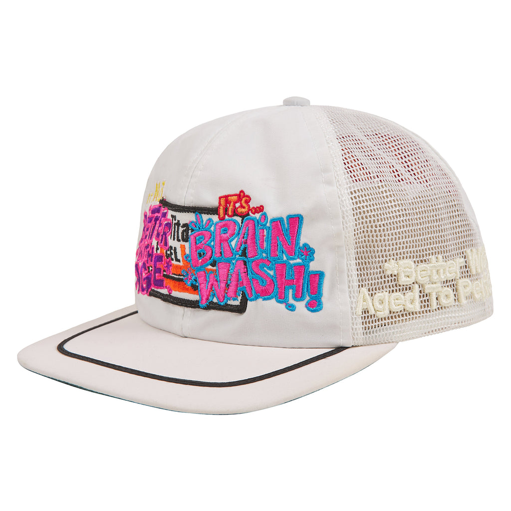 Brainwash Vintage Hat | White product image 2, provided for visual reference and product detail review