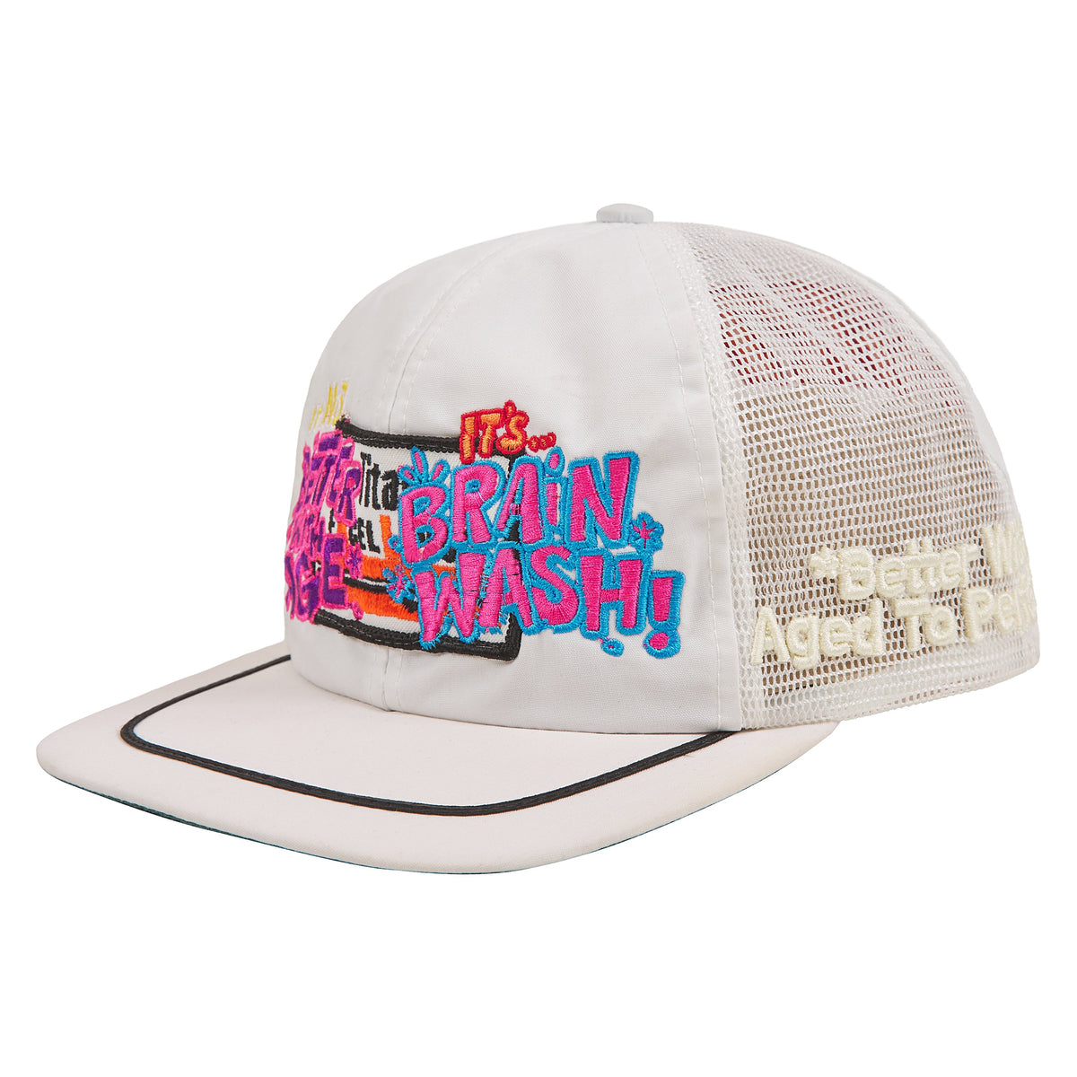 Brainwash Vintage Hat | White product image 2, provided for visual reference and product detail review