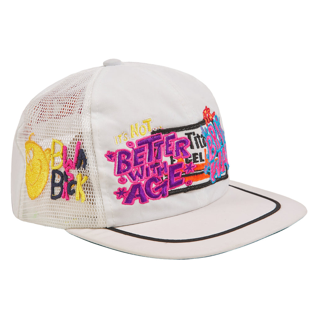 Brainwash Vintage Hat | White product image 3, provided for visual reference and product detail review