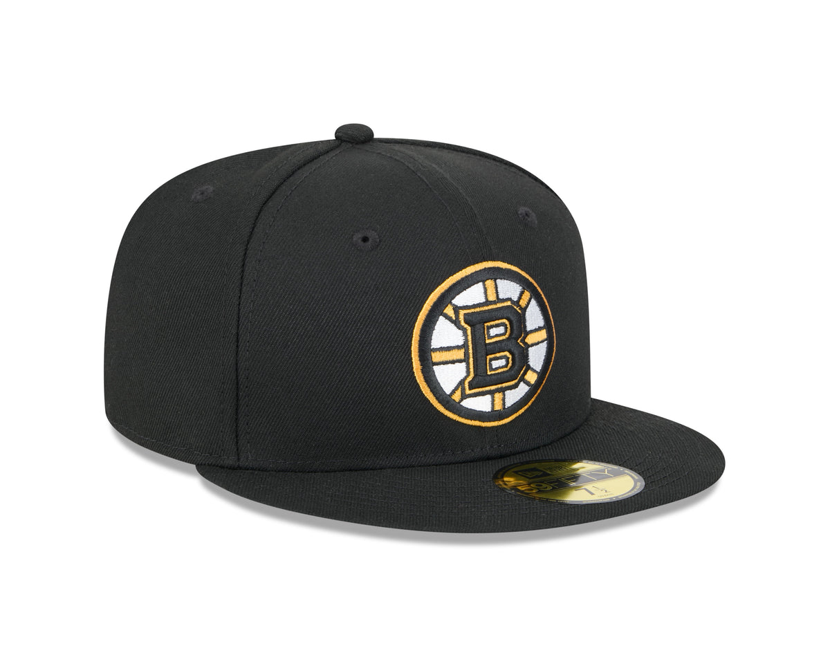 Boston Bruins NHL New Era Men Black 59Fifty Core Fitted Hat product image 4, provided for visual reference and product