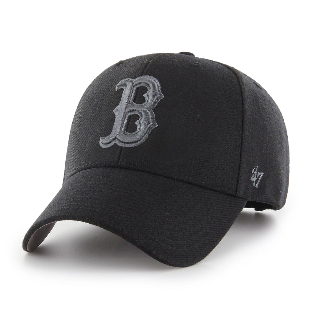 Boston Red Sox MLB 47 Brand Men Black MVP Adjustable Hat product image 1, provided for visual reference and product detail
