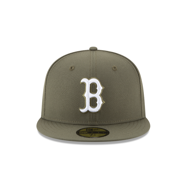 Boston Red Sox MLB New Era Men Olive 59Fifty Basic Fitted Hat product image 5, provided for visual reference and product