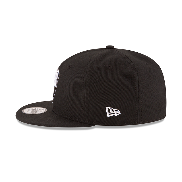Brooklyn Nets NBA New Era Men Black/White 9Fifty Basic Snapback product image 5, provided for visual reference and product