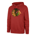 Chicago Blackhawks NHL 47 Brand Men Red Imprint Headline Pullover Hoodie product image 1, provided for visual reference and