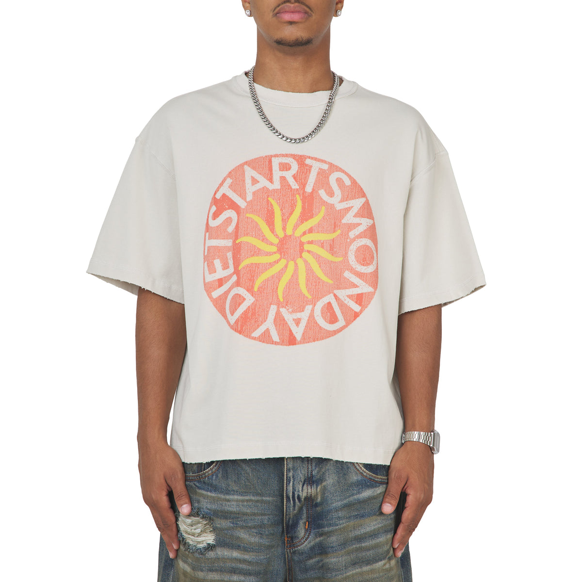 Sol T-Shirt | Antique White/Washed Red product image 3, provided for visual reference and product detail review