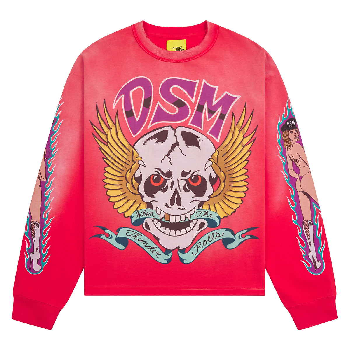 Thunder L/S T-Shirt | Red product image 1, provided for visual reference and product detail review