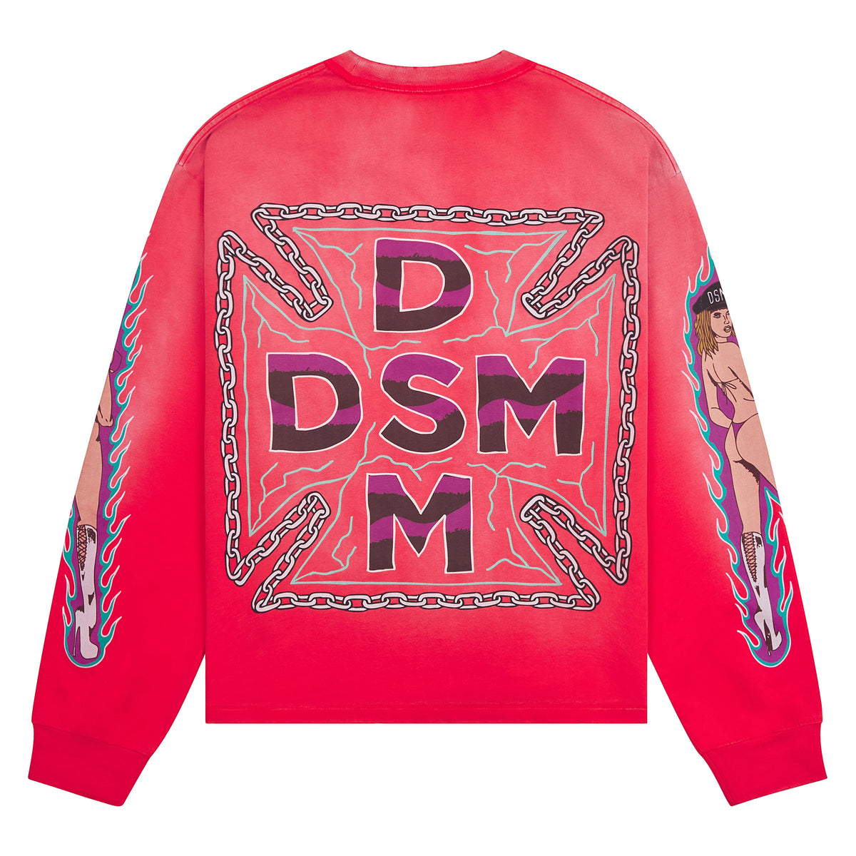 Thunder L/S T-Shirt | Red product image 2, provided for visual reference and product detail review