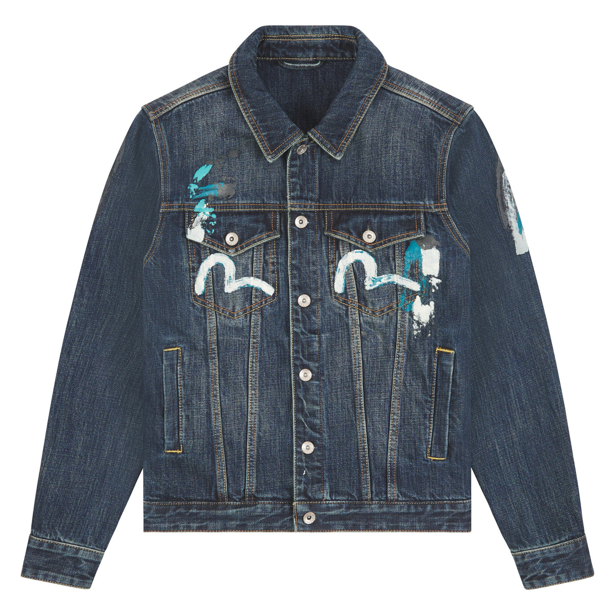 Daicock Print Denim Jacket | Dark Tone product image 5, provided for visual reference and product detail review
