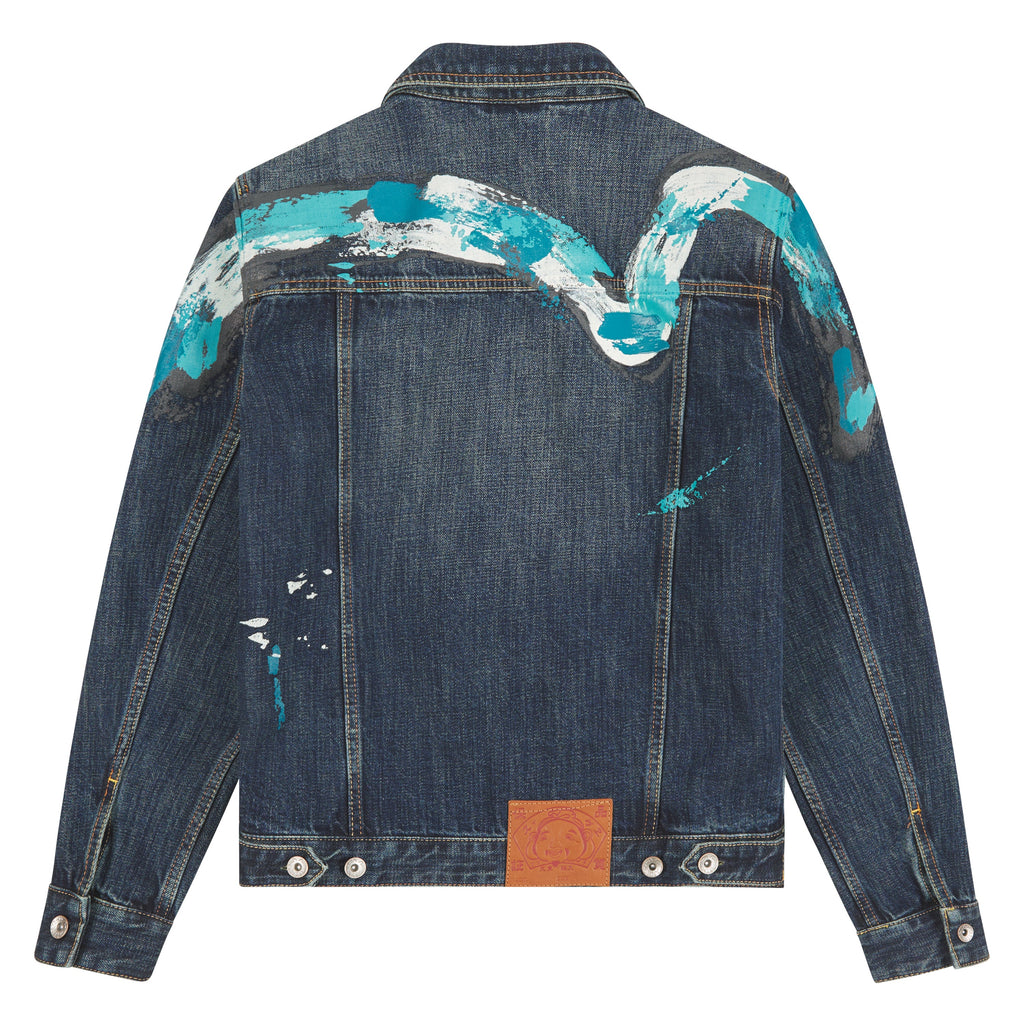 Daicock Print Denim Jacket | Dark Tone product image 1, provided for visual reference and product detail review