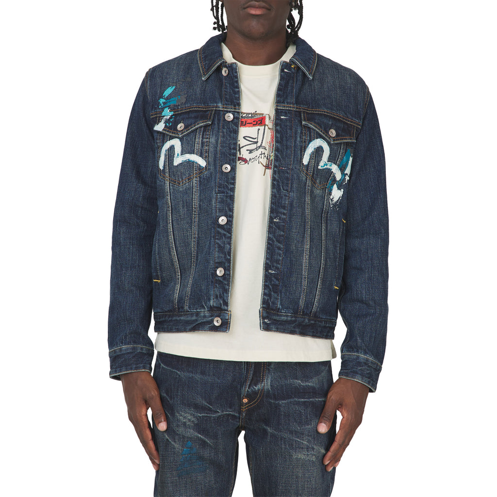 Daicock Print Denim Jacket | Dark Tone product image 4, provided for visual reference and product detail review