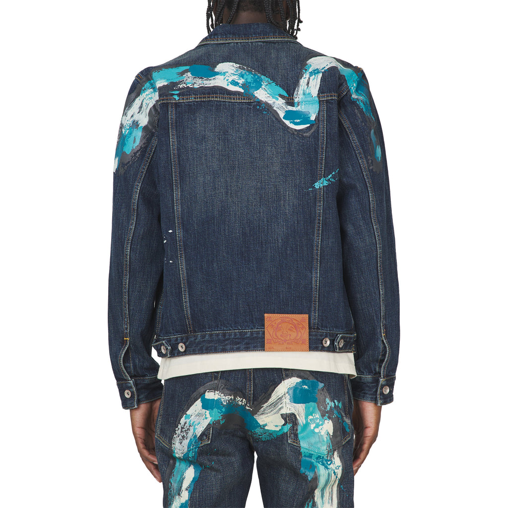 Daicock Print Denim Jacket | Dark Tone product image 3, provided for visual reference and product detail review