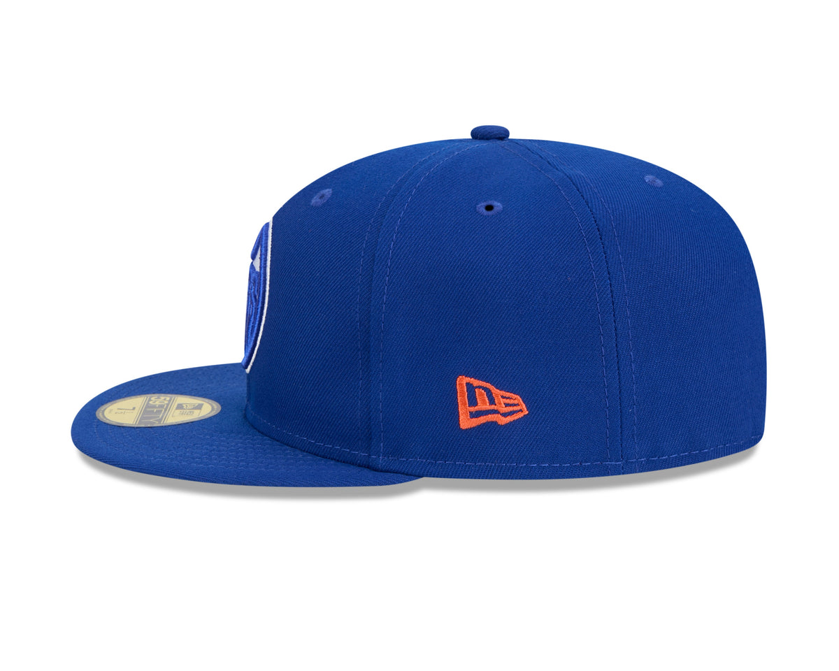 Edmonton Oilers NHL New Era Men Royal Blue 59Fifty Core Fitted Hat product image 5, provided for visual reference and