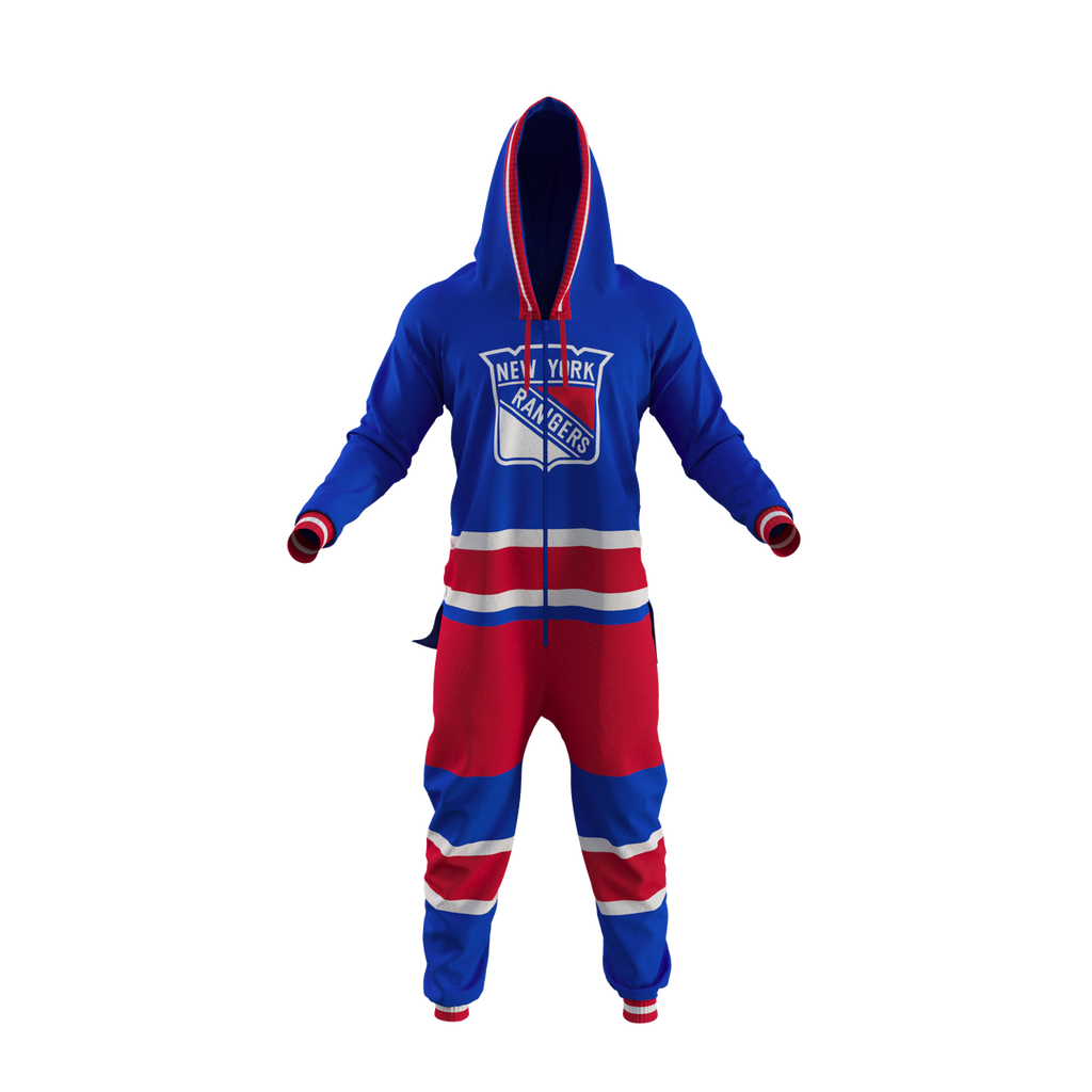 New York Rangers NHL Hockey Sockey Men Royal Blue Team Uniform Onesie product image 1, provided for visual reference and