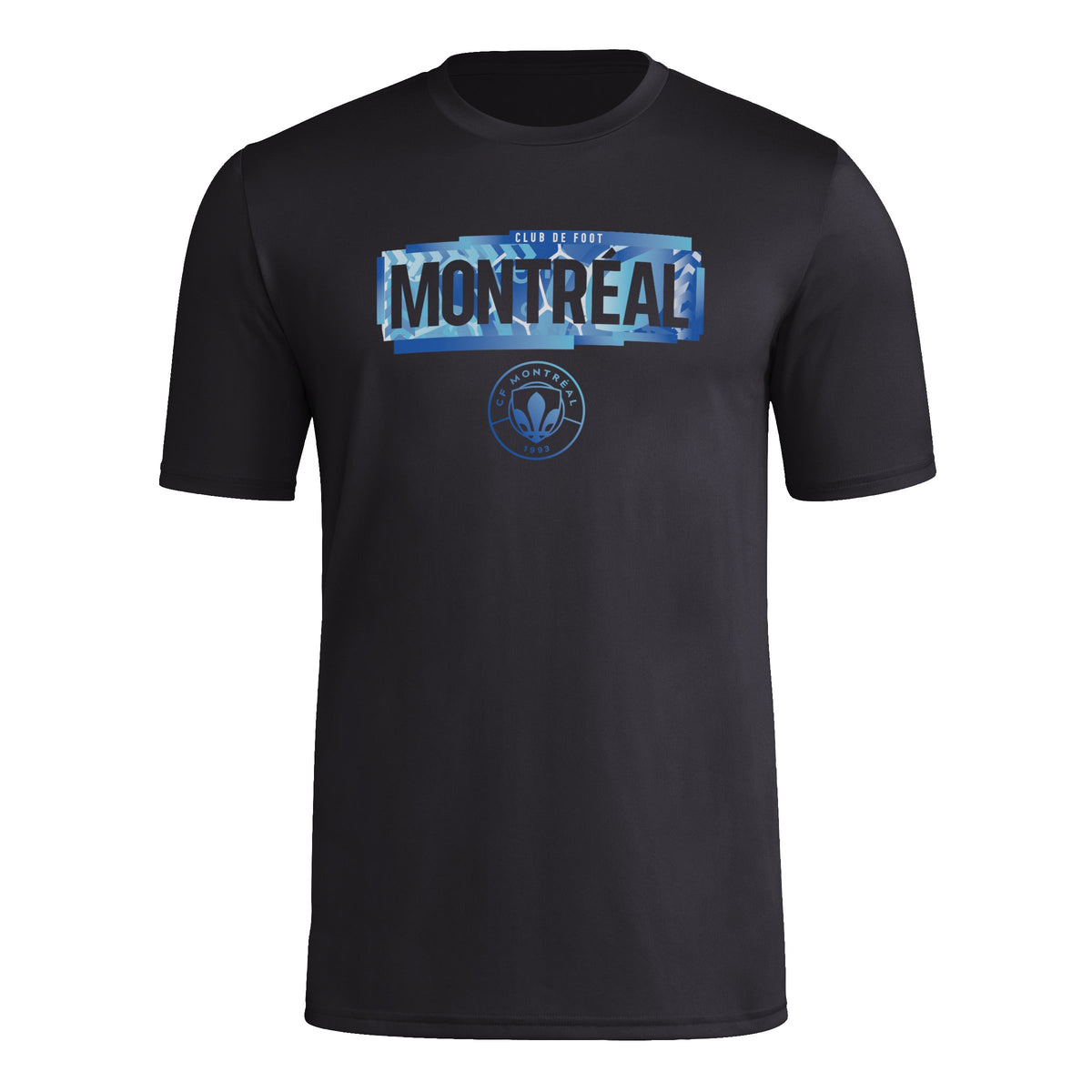 CF Montreal MLS Adidas Men Black Pre-Game T-Shirt product image 1, provided for visual reference and product detail review