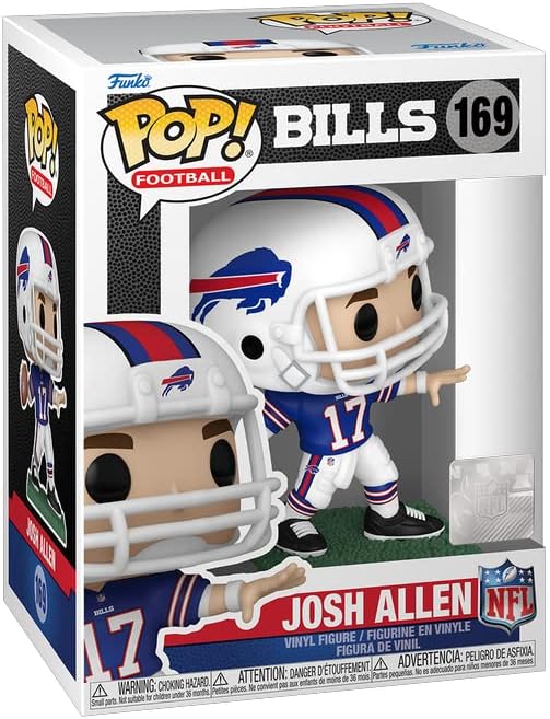 Josh Allen Buffalo Bills NFL Funko Home Uniform POP Player Vinyl Figure #169 product image 2, provided for visual reference
