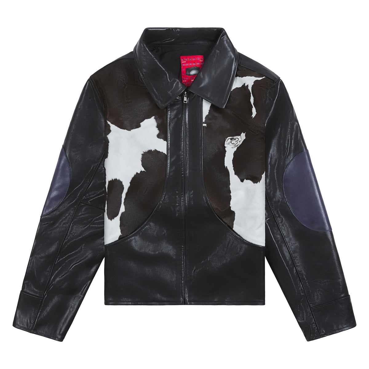 Cowhair Leather Jacket | Black product image 1, provided for visual reference and product detail review