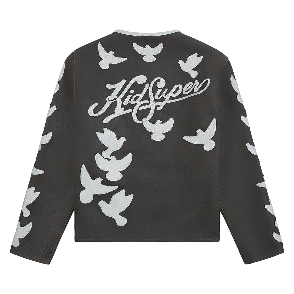 Doves Leather Moto Jacket | Black product image 5, provided for visual reference and product detail review