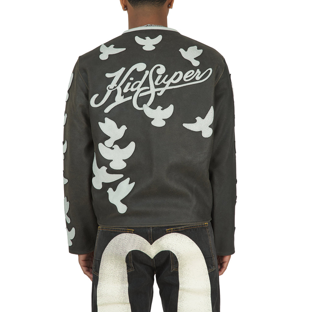 Doves Leather Moto Jacket | Black product image 4, provided for visual reference and product detail review