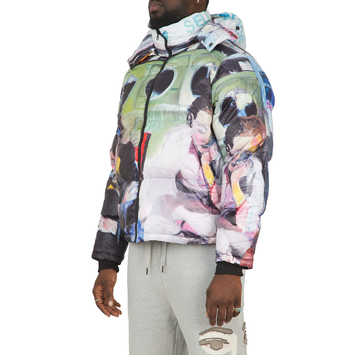 Sunday Mornings Printed Puffer Jacket product image 2, provided for visual reference and product detail review