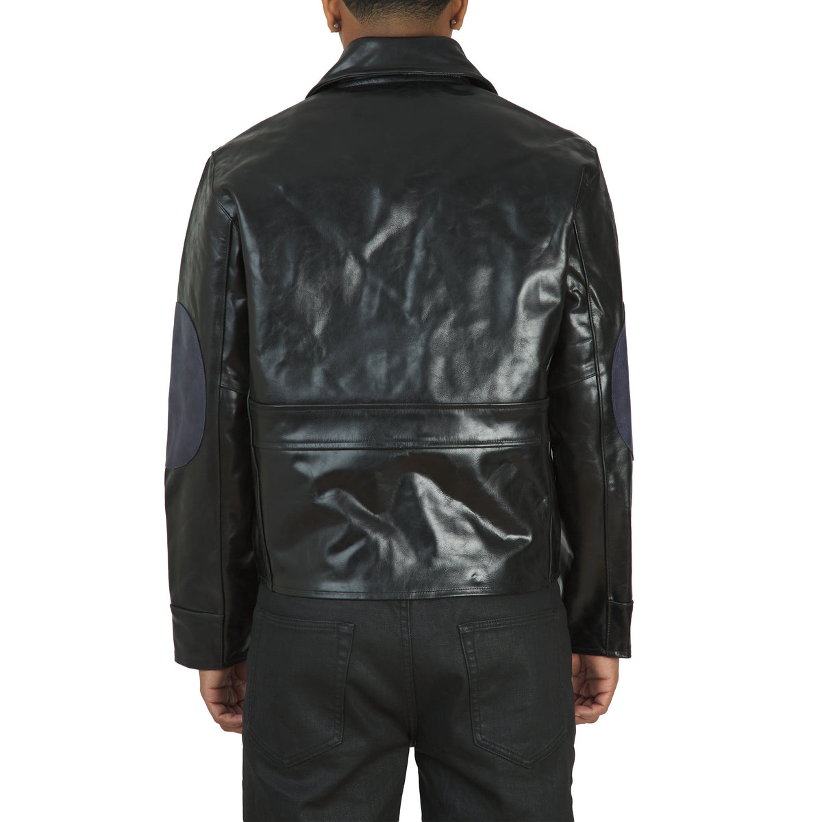 Cowhair Leather Jacket | Black product image 4, provided for visual reference and product detail review