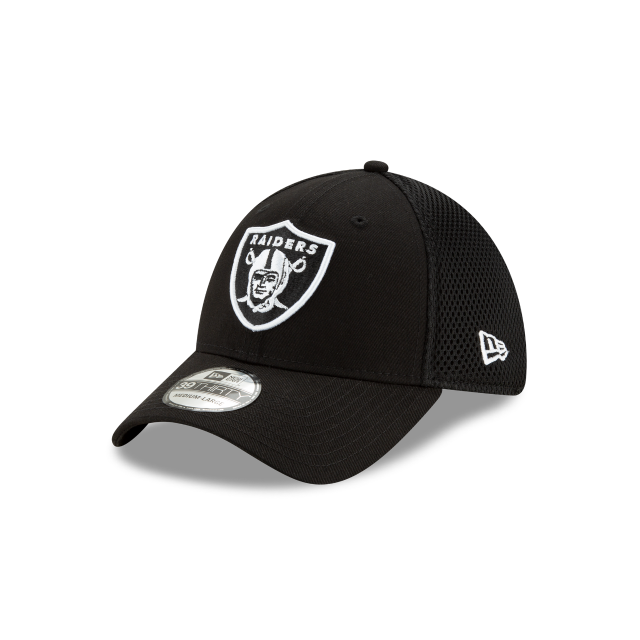 Las Vegas Raiders NFL New Era Men Black/White 39Thirty Neo Stretch Fit Hat product image 1, provided for visual reference