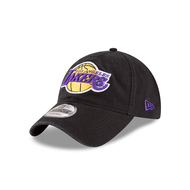 Los Angeles Lakers NBA New Era Men Black 9Twenty Core Classic Adjustable Hat product image 1, provided for visual reference