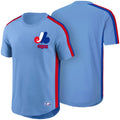 Montreal Expos MLB Bulletin Men Light Blue Curveball T-Shirt product image 1, provided for visual reference and product