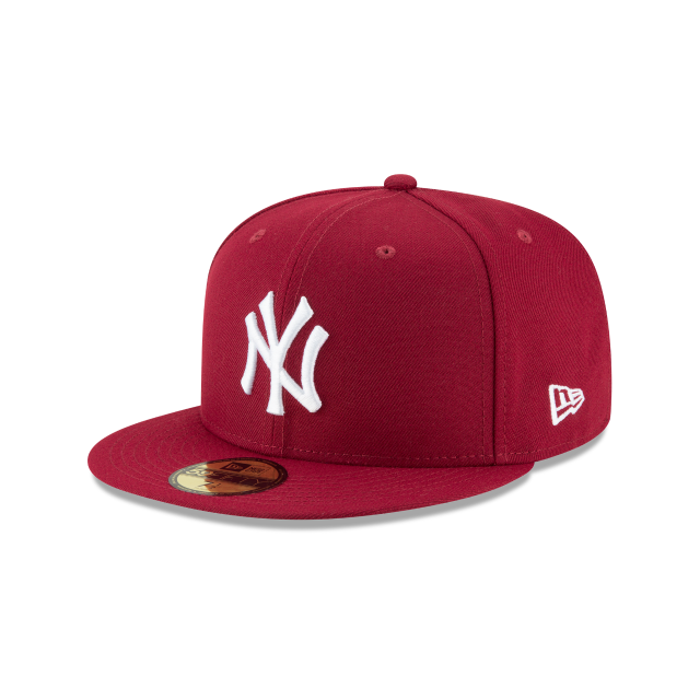 New York Yankees MLB New Era Men Cardinal Red 59Fifty Basic Fitted Hat product image 1, provided for visual reference and