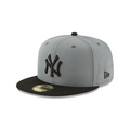 New York Yankees MLB New Era Men Grey Black 59Fifty Basic Fitted Hat product image 1, provided for visual reference and