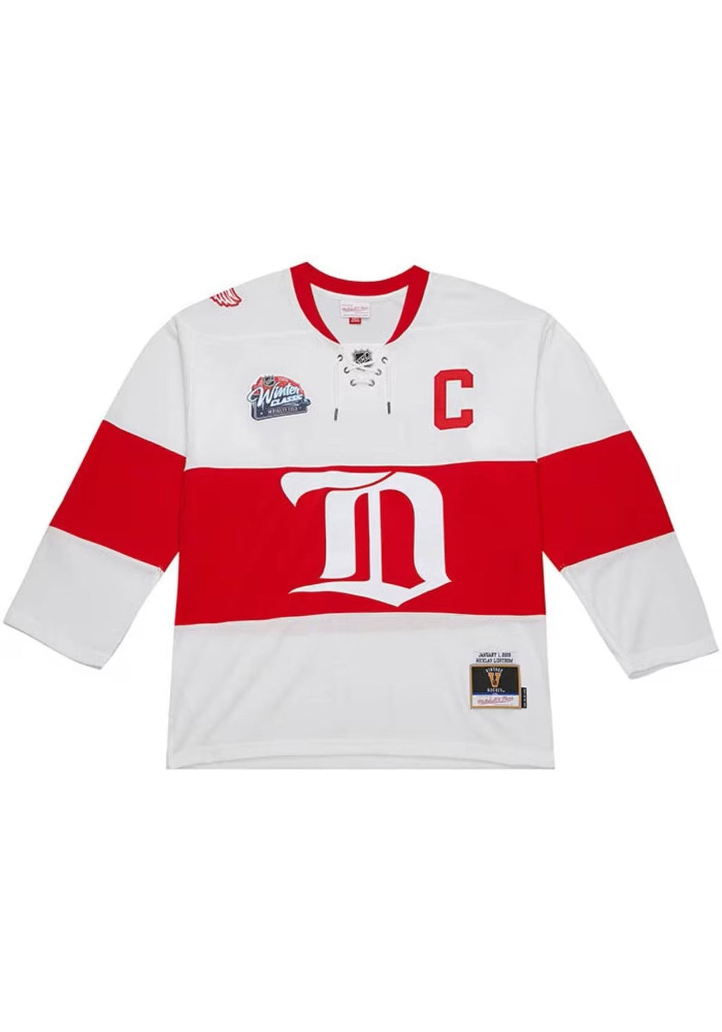 Nicklas Lidstrom Detroit Red Wings NHL Mitchell & Ness Men White 2008 Blue Line Authentic Jersey product image 2, provided