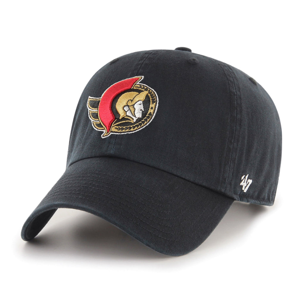 Ottawa Senators NHL 47 Brand Men Black Clean Up Adjustable Hat product image 1, provided for visual reference and product