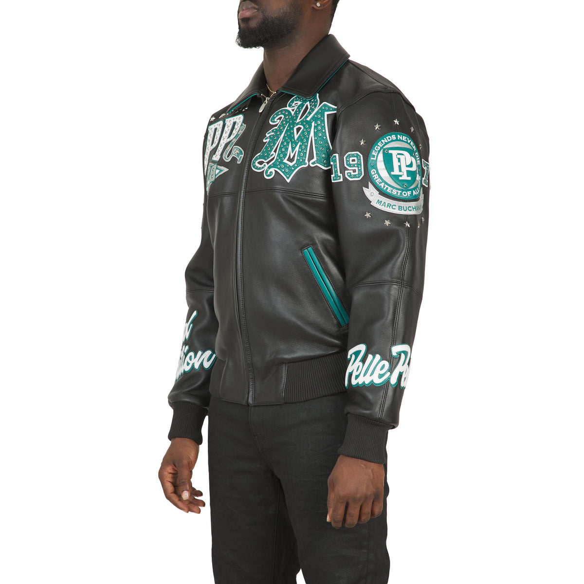 All Time Champions Jacket | Black/Dark Green/Silver/White product image 2, provided for visual reference and product detail