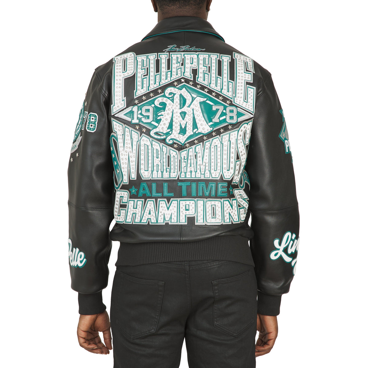 All Time Champions Jacket | Black/Dark Green/Silver/White product image 3, provided for visual reference and product detail