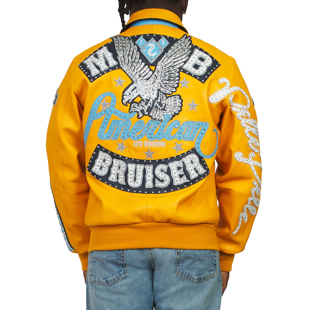 American Bruiser Jacket | Maize/Navy/Baby Blue/White product image 2, provided for visual reference and product detail review