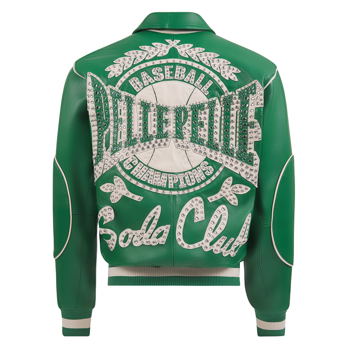 Champions Rhinestone Jacket | Jet Green/Ivory product image 4, provided for visual reference and product detail review