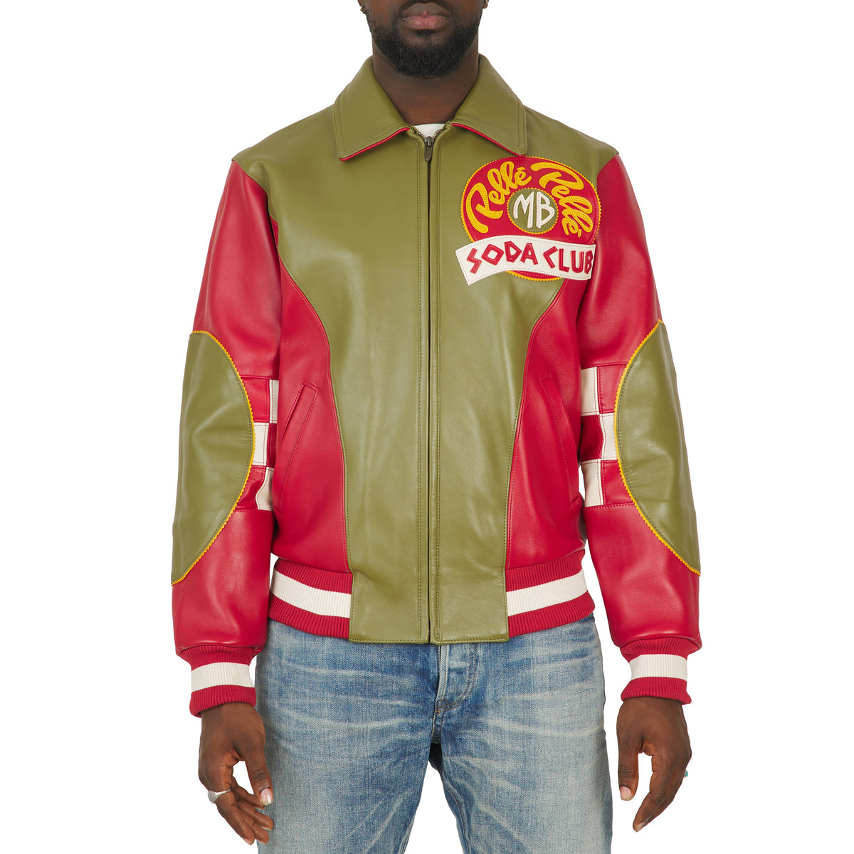 Checkered Soda Club Jacket | Olive/Cab./Ivory product image 3, provided for visual reference and product detail review