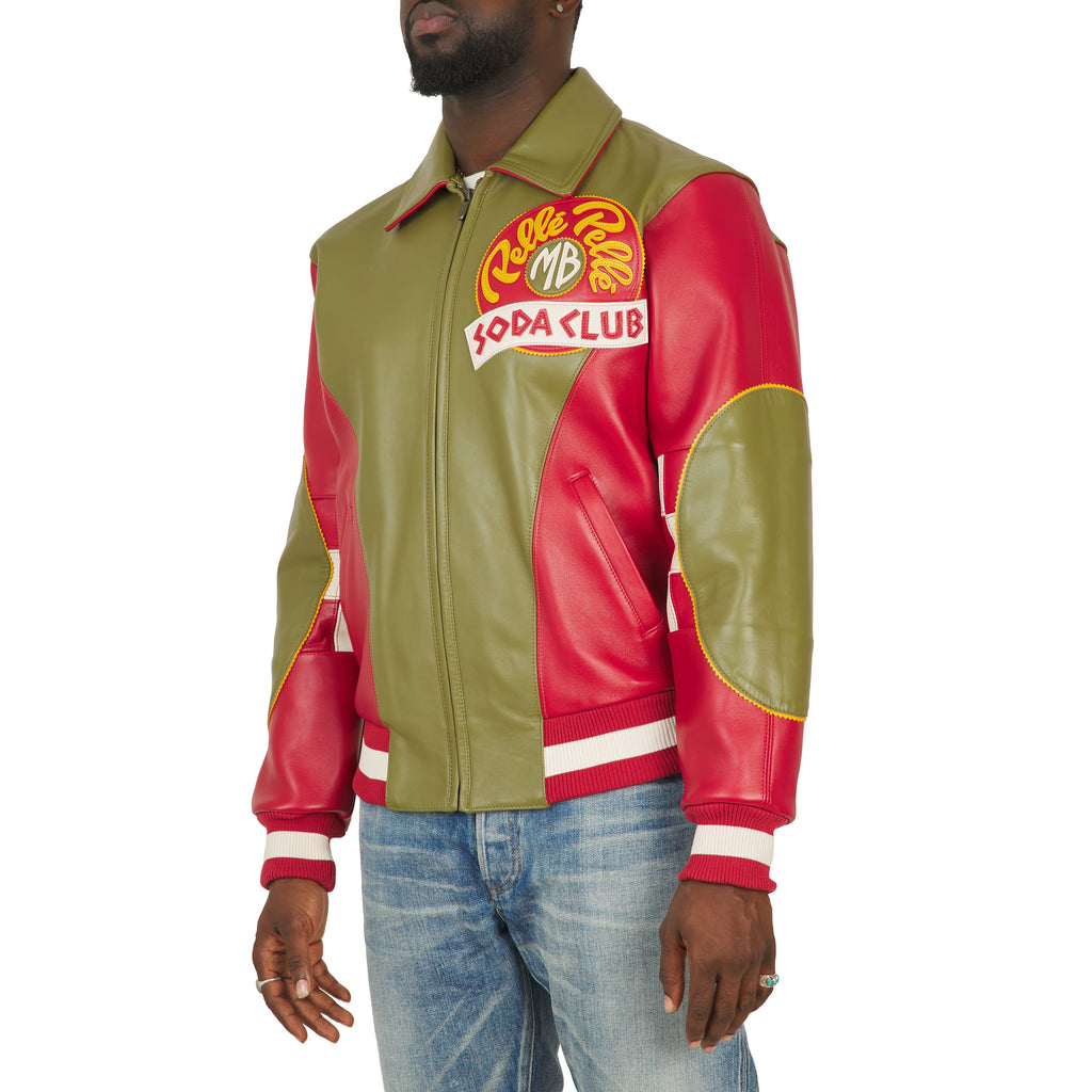 Checkered Soda Club Jacket | Olive/Cab./Ivory product image 2, provided for visual reference and product detail review