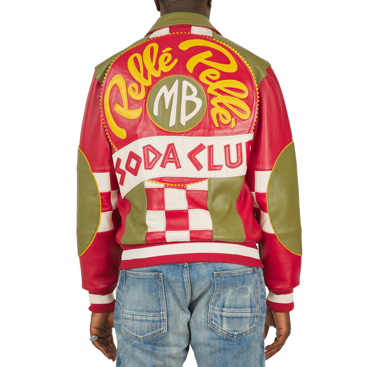 Checkered Soda Club Jacket | Olive/Cab./Ivory product image 4, provided for visual reference and product detail review