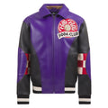 Checkered Soda Club Jacket | Purple/Black/Ivory product image 1, provided for visual reference and product detail review